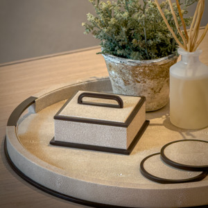 Luxury: Round Shagreen Tray - Addison Ross