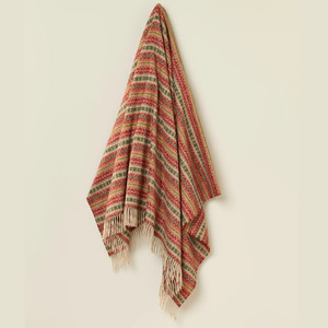 Luxury: Ayr Red and Olive New Zealand Wool Throw