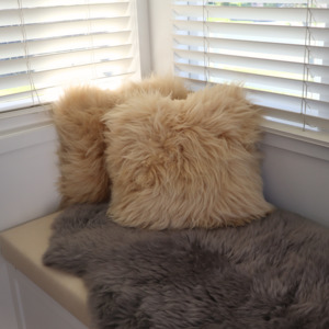 Cushions: New Zealand Sheepskin Cushions - Double Sided