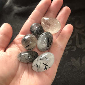 Tumble Stones: Black Tourmaline In Quartz Tumble