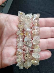 Bracelets: Gold Rutile Tumble Bead Bracelet