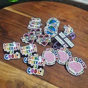 Sterling Silver Jewellery: Mental Health Metal Bag Pins