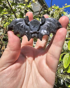 Halloween: Larvikite Bat Carving