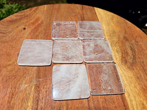 Pink Amethyst Geodes: Clear Quartz Coaster/ Tile