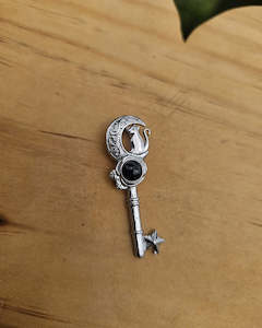 Sheen Obsidian Key Pendant