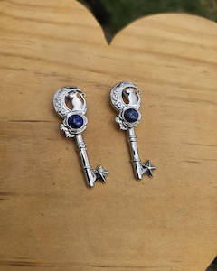 Sterling Silver Jewellery: Lapis Lazuli Key Pendant