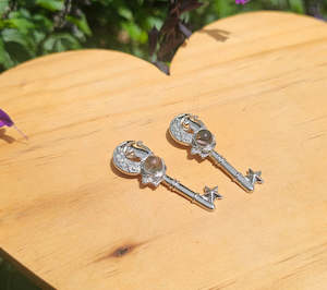 Sterling Silver Jewellery: Garden Quartz Key Pendant
