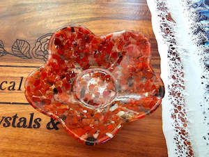 Tumble Stones: Red Jasper Resin Flower Bowl