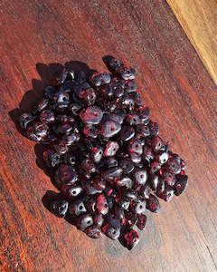 Red Garnet Drilled Chip Bag