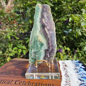 Raw Pieces: Rainbow Fluorite Slab