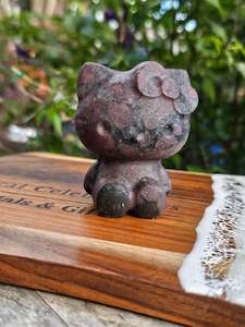 Garnet in Astrophylite Kitty Carving #2