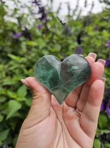 Imperfect Rainbow Fluorite Puff Heart