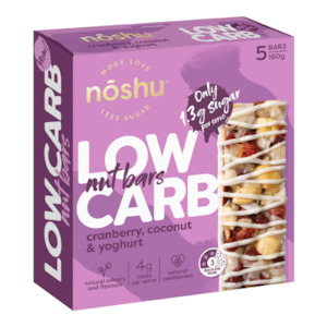 Snack Bar: Low Carb Nut Bars Cranberry, Coconut & Yoghurt 5 Pack - Clearance