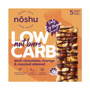 Snack Bar: Low Carb Nut Bars Dark Chocolate, Orange & Roasted Almond 5 Pack