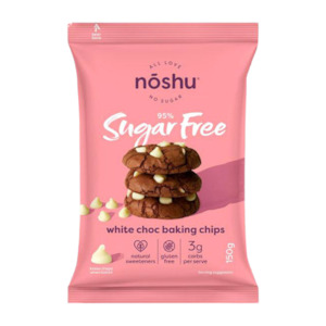 Noshu: White Choc Baking Chips 150g