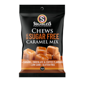 Sugarless: Caramel Mix Chews 70g - Buy in Bulk and SAVE!