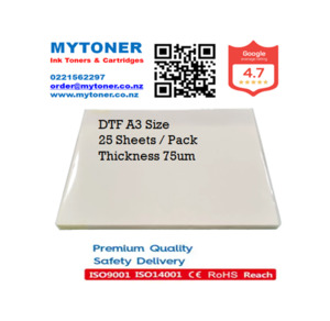 Hot Deals: DTF Transfer Film 25 Sheets A3 Size DTF Thickness 75Um