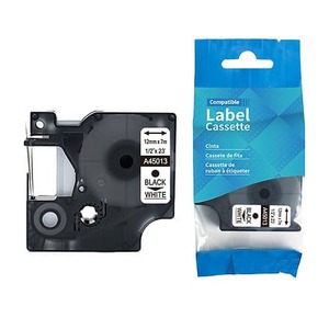 Dymo Label Tapes: DYMO D1 A45013 / 45013 Label Tape Black on White