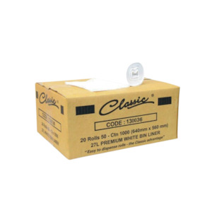 Classic 27L Bin Liner White