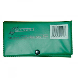 1/8"-3/8" Bondhus 10Pce Hex L-Wrench Set + Wallet