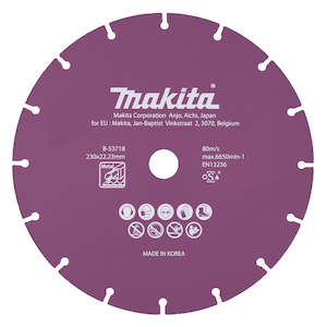 L3 Circular Saw Blades: Makita Diamond Circular Saw Wheel 230mm Vac Brazed