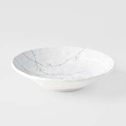 Blossom: White Blossom Large Shallow Bowl