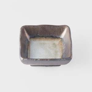 Sauce Dishes: Light Grey Square Sauce Dish
