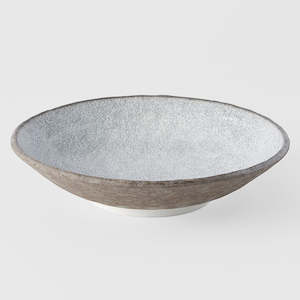 Crazed Grey: Crazed Grey Large Shallow Bowl