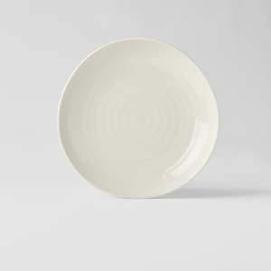 Whites: Off White Uneven Dinner Plate