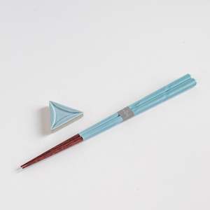 Utensils: Lino Blue Chopstick & Rest Set