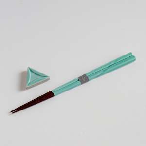 Lino Green Chopstick & Rest Set