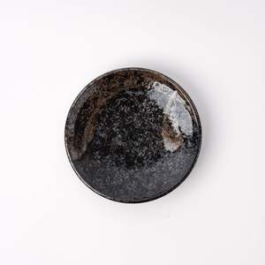 Black with White Brushstroke Saucer