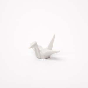 Utensils: White Origami Crane Chopstick Rest