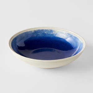 Large Bowls: Ocean Blue Shallow Bowl