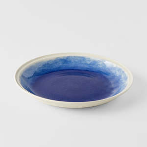 Large Bowls: Ocean Blue Large Shallow Bowl