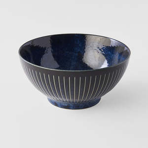 Ridged Indigo Udon Bowl