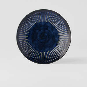 Blues: Ridged Indigo Dinner Plate