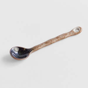 Green Crystal Porcelain Spoon