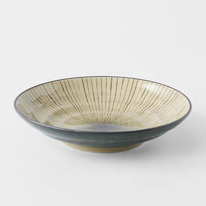 Large Bowls: Green Converging Shallow Bowl
