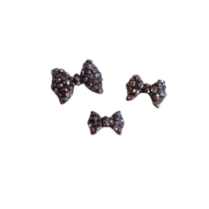 Bows: Pewter Crystal Bows