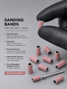 Small Sanding Bands – 240 Grit (Fine) with Mandrel