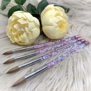 Pinched Pastel Glitter Acrylic Brush (size 12)
