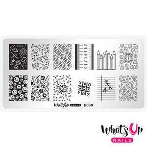 Whats Up Nails - Stamping Plate - School's in Session