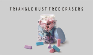 3480 - DOMS NEON TRIANGLE DUST FREE ERASER BOX 60 PCS - Naman Limited