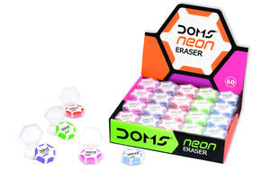 Products: 7170 - DOMS NEON HEX ERASER 60 PCS - Naman Limited