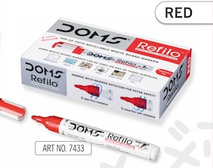 7433 - DOMS REFILO WHITE BOARD MARKER - RED - Naman Limited