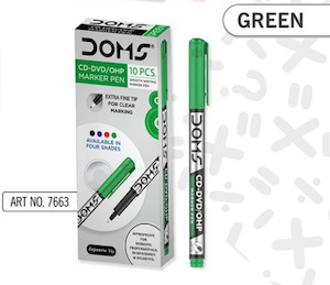 7663 - DOMS CD-DVD/OHP MARKER PEN - GREEN - Naman Limited
