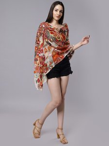 Best Sellers: Floral Merino Wool Designer Embroidered  Scarf