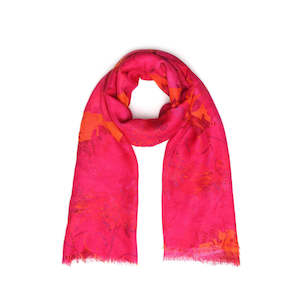 Best Sellers: Crimson Blossom Abstract Scarf – Modal Silk Designer Wrap | Red & Pink Floral Art Print