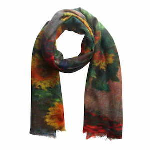 Best Sellers: Sunflower Bloom Scarf – Merino Fine Wool Blend | Impressionist Floral Art Print Wrap